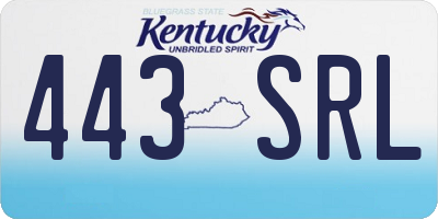 KY license plate 443SRL