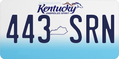 KY license plate 443SRN