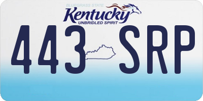 KY license plate 443SRP