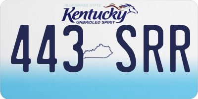 KY license plate 443SRR