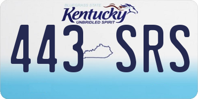 KY license plate 443SRS