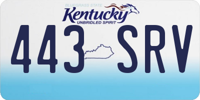 KY license plate 443SRV
