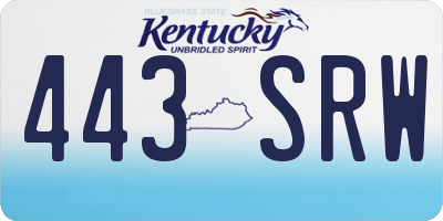 KY license plate 443SRW