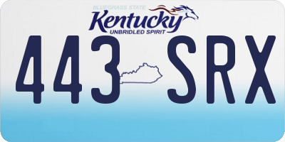 KY license plate 443SRX