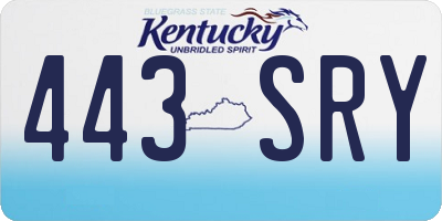 KY license plate 443SRY