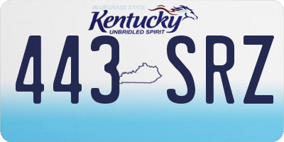 KY license plate 443SRZ