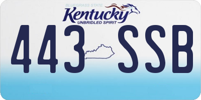 KY license plate 443SSB
