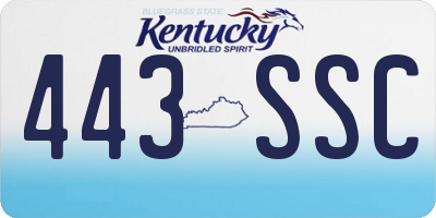 KY license plate 443SSC