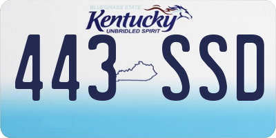 KY license plate 443SSD