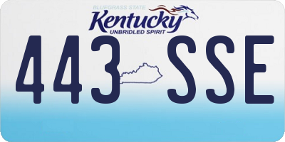 KY license plate 443SSE