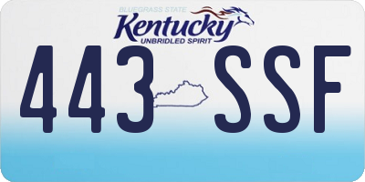 KY license plate 443SSF