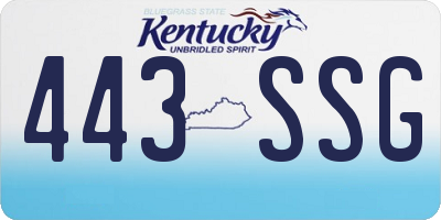 KY license plate 443SSG