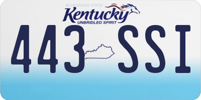 KY license plate 443SSI