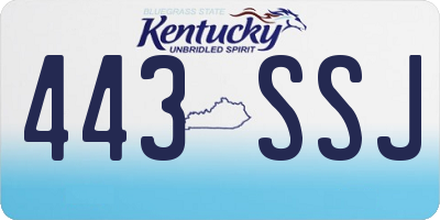 KY license plate 443SSJ