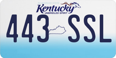 KY license plate 443SSL