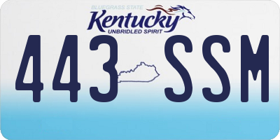 KY license plate 443SSM