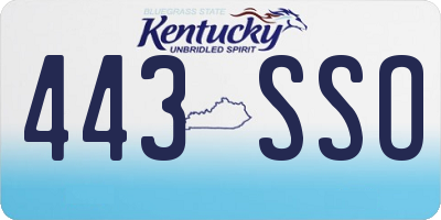 KY license plate 443SSO