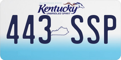 KY license plate 443SSP