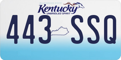 KY license plate 443SSQ