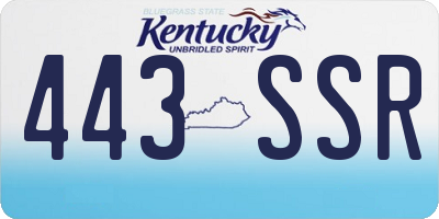 KY license plate 443SSR