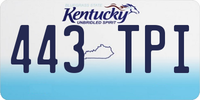 KY license plate 443TPI