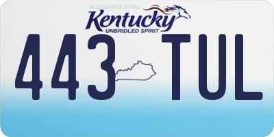 KY license plate 443TUL