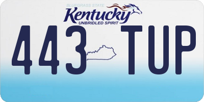 KY license plate 443TUP