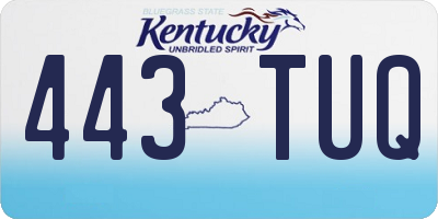 KY license plate 443TUQ