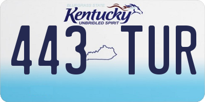 KY license plate 443TUR
