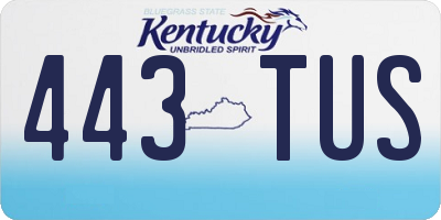 KY license plate 443TUS