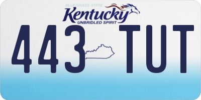 KY license plate 443TUT