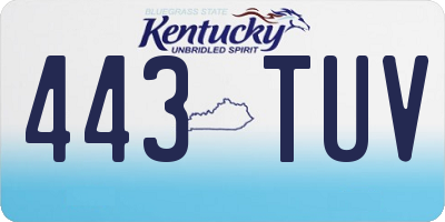 KY license plate 443TUV