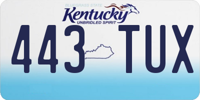 KY license plate 443TUX