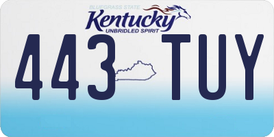 KY license plate 443TUY