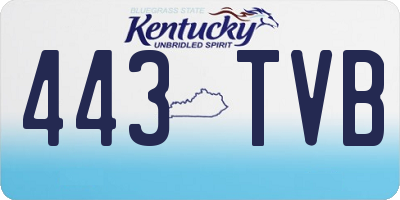 KY license plate 443TVB