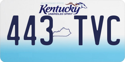 KY license plate 443TVC
