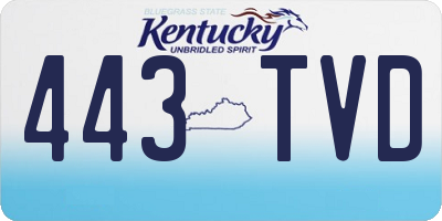 KY license plate 443TVD