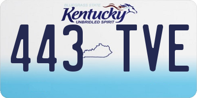KY license plate 443TVE