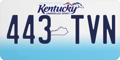 KY license plate 443TVN