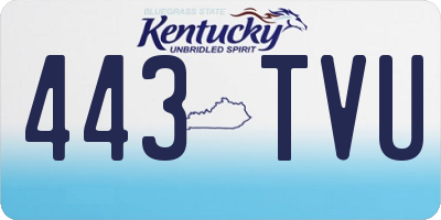 KY license plate 443TVU