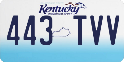 KY license plate 443TVV