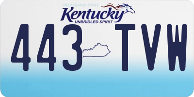 KY license plate 443TVW