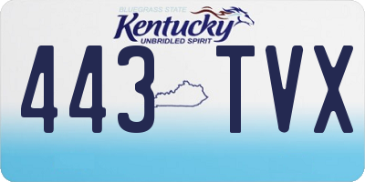 KY license plate 443TVX