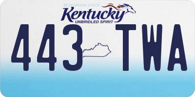 KY license plate 443TWA