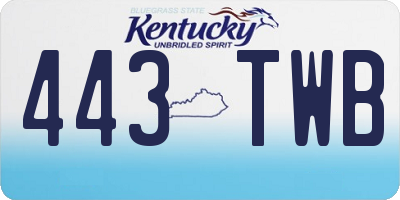 KY license plate 443TWB