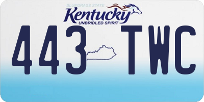 KY license plate 443TWC