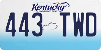 KY license plate 443TWD