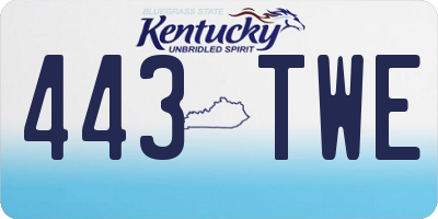 KY license plate 443TWE