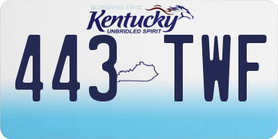 KY license plate 443TWF
