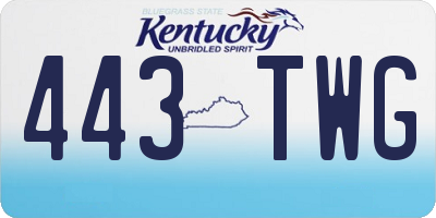 KY license plate 443TWG
